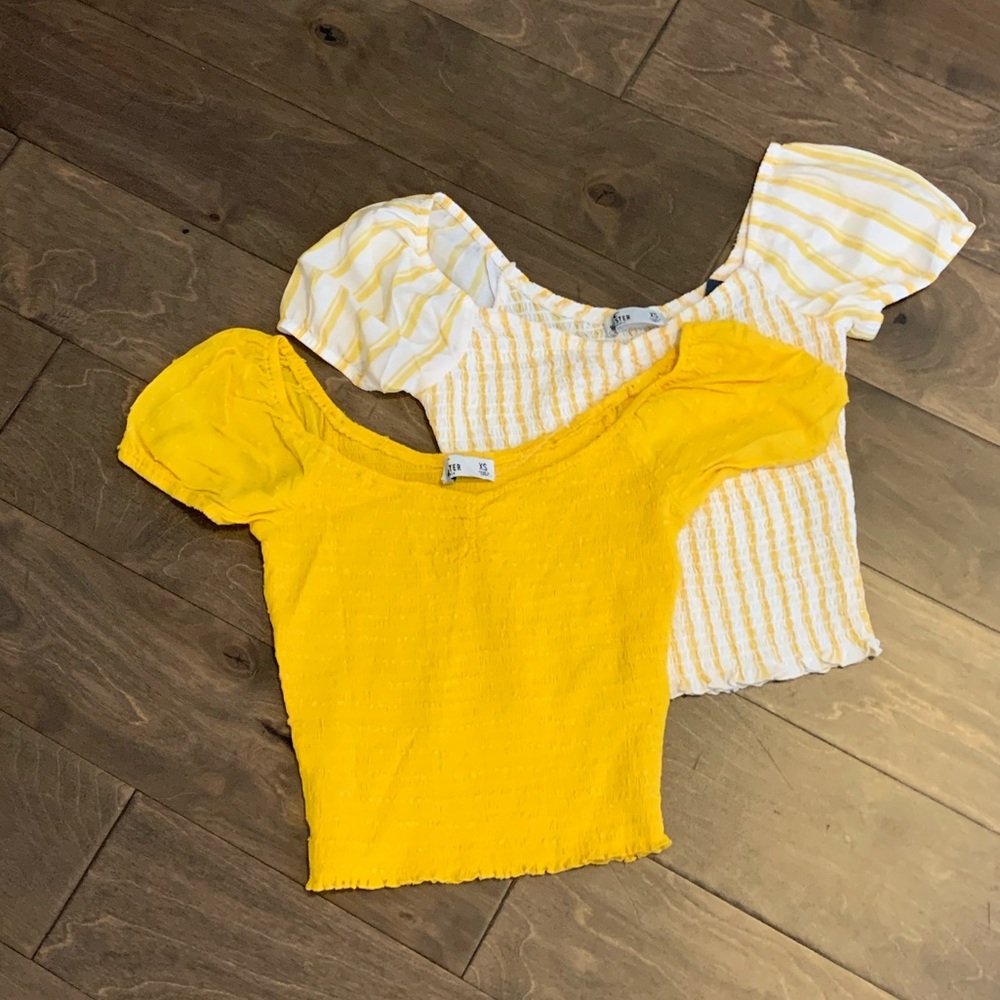 Two Hollister Off The Shoulder Cropped Tops